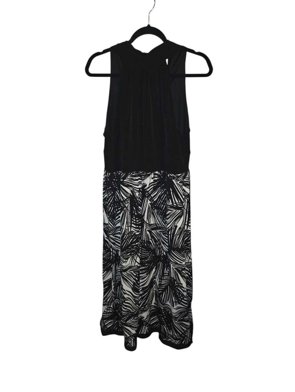 Women's Palm Print Maxi Dress, V-neck, Sleeveless, Summer Resort Coastal Size Lg - Picture 3 of 8